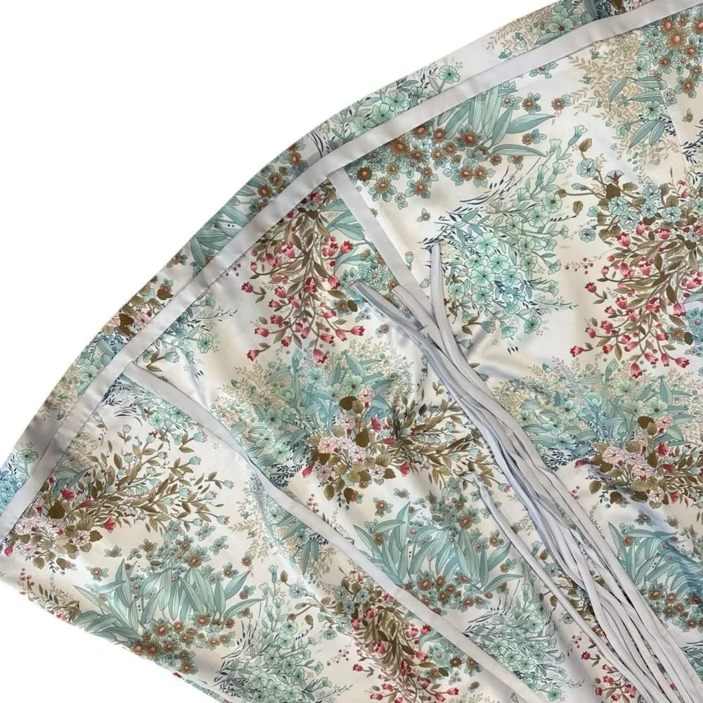 Saks Fifth Avenue SFantastic Vintage Light Blue and Pink Floral Maxi Skirt